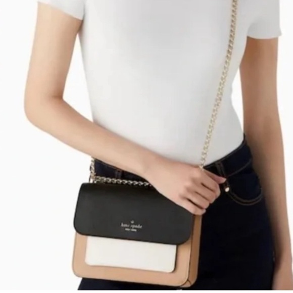 kate spade Handbags - Kate Spade Black and White Crossbody Bag with Gold Hardware